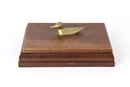 Vintage Dominos In Wooden Carry Case With Brass Mallard Duck Accent