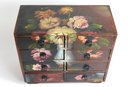 Hand Decorated Wooden Floral Jewelry Box