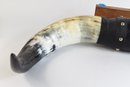 Mounted Long Horn Steer Horns With Black Leather M.P. & K.D. Horn Shop