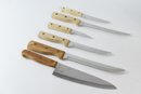 Wood Kitchen Knife Block & Knives With Cutting Board