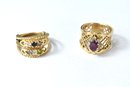 14K Gold Rings With Amethyst - 2 Total