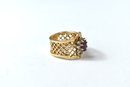 14K Gold Rings With Amethyst - 2 Total
