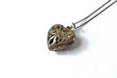 Sterling Silver 925 Onyx Heart Locket Necklace 16'