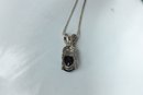 Sterling Silver 925 Onyx Pendant & Chain Necklace 18'