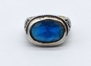 Blue Topaz Sterling Silver 925 Ring Size 6 - Total Weight 8g