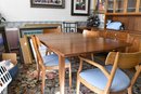 Drexel Mid-Century Modern MCM Dinning Room Walnut Table With 5 Cushioned Chairs