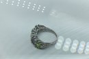 Amethyst & Peridot With Diamonds Ring Size 6