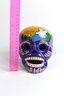 Vintage Hand Painted Mexican Fold Art Skull Signed By M. Ascencio L.