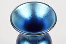 Pulled Feathering Iridescent Art Glass Hand Blown Vase