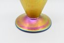 Exquisite & RARE Lundberg Studios Hand Signed Not Etched Iridescent With Orange Purple Pink Red Coloring