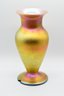 Exquisite & RARE Lundberg Studios Hand Signed Not Etched Iridescent With Orange Purple Pink Red Coloring