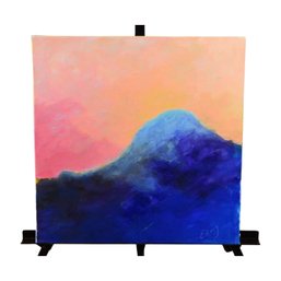 Abstract Mountain Scape Acrylic On Canvas Signed Edwy