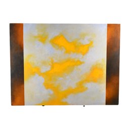 'Blue Yellow #6' Abstract Sky Painting On Canvas Signed Edwy 2004