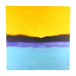 Sunset Over Water Abstract Landscape Painting On Canvas
