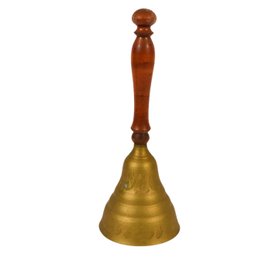 Vintage Brass Bell W/ Wooden Handle