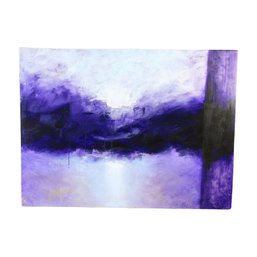 'Blue On Blue' Abstract Landscape Acrylic On Canvas Painting Signed Edwy '10
