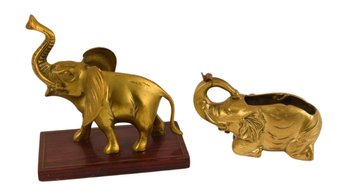 Brass Elephant Decor - 2 Total