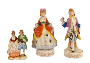 Hand Painted Porcelain Figurines Made In Occupied Japan - 3 Total