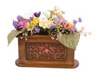 Extremely Detailed Custom Handmade Wooden Flower Basket