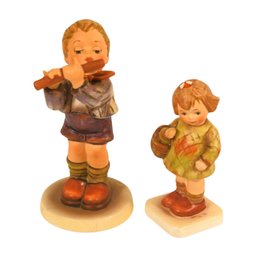 Goebel Hummel Porcelain Figurines 'Morning Concert' & 'I Brought You A Gift' - 2 Total