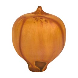 Mid- Century Modern Porcelain Onion Vase With Matte Glazing Hand Signed Rose Cabat