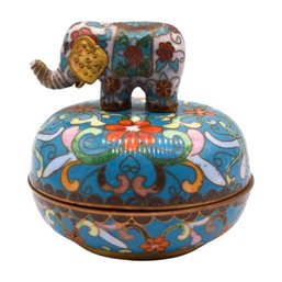 Ardleigh Elliot Blue Cloisonne Elephant Music Trinket Box