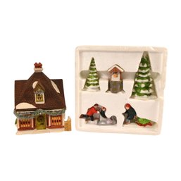 Department 56 Dickens Village 'Coffee House' & Figurines