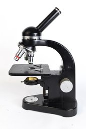 Ernst Leitz Wetzlar Monocular Microscope With 3 Objectives