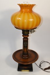 Vintage Wooden Hurricane Table Lamp