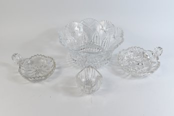Crystal Bowl & Candy Dishes - 4 Total