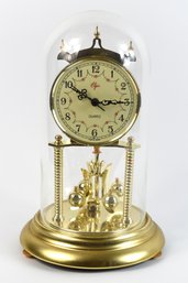 Elgin's Quartz Mantle Clock With Glass Dome