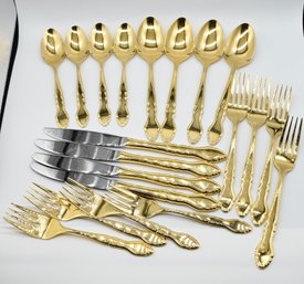 Imperial 24K Electroplated Silverware Forks Spoons Knives - 20pcs Total