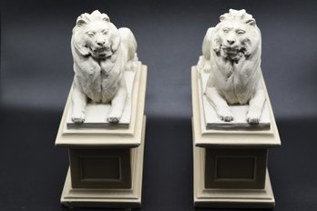 Vintage Pair Of Lion Bookends Stamped AMR 1965 - 2 Total