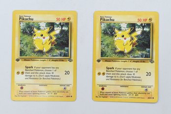 First Edition Pikachu Pokemon Cards 60/64 - 2 Total
