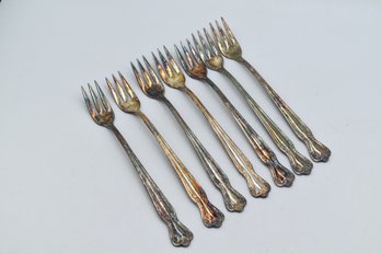 Rogers & Bros Silver Plated Desert Forks - 7 Total