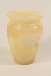Unique Vintage Alabaster Carved Vase