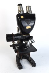 Vintage Bausch & Lomb Binocular Microscope With 3 Objectives