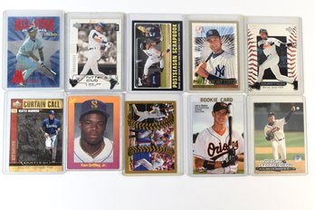 Derek Jeter Larry Bigbie Ken Griffey Jr & Others MLB Baseball Cards - 10 Total