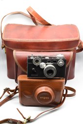 Argus Rangefinder 50mm Vintage Film Camera With Leather Cases