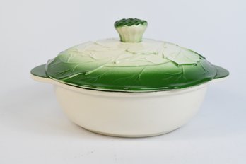 Vintage Valley Vista California USA  Pottery Green Server With Lid