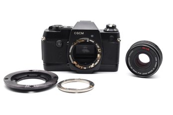 YASHICA Atoron CGCM SLR Camera Body With Konica Hexanon 40mm Lens