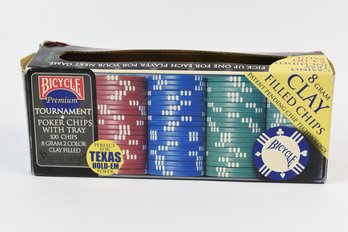 Bicycle Premium Tourement Poker Chips 8 Gram Clay Filled Chips - 100 Chip Set