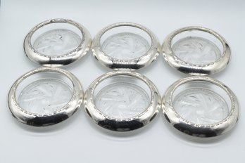 Amston Sterling Silver Trimmed Glass Candy Dish - 6 Total