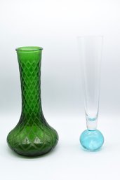 Pair Of Decorative Glass Vases - 2 Total