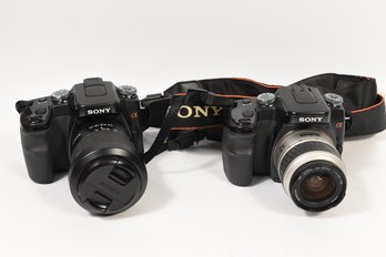 Sony DSL-A100 Digital Camera W/ Minotla  35-80mm AF & Sony 18-70mm Lens - 2 Cameras Total