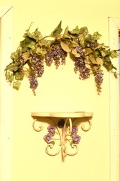 Faux Flowers And Vine With Metal Scounce Shelf