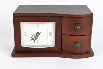 Jewelry Trinket Box & Clock With Secret Compartment