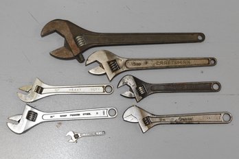 Assorted Lot Of Large Crescent Wrenches - 7 Total