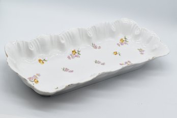 Floral Decorated Bread Serving Plate