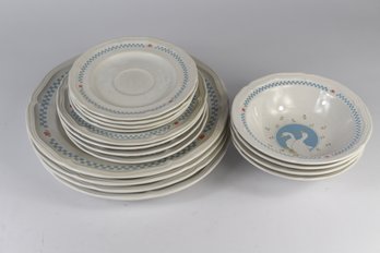 Stoneware 'moonlight' China Dish Set - 16pcs Total